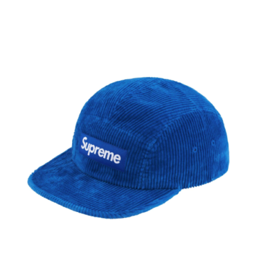 Supreme Corduroy Camp Cap (FW24) Royal Blue Authentic New Box Logo