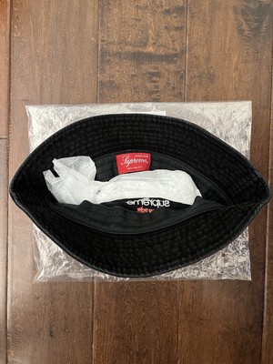 Supreme SS25 Cotton Denim Crusher Hat Black Classic Logo Size M/L