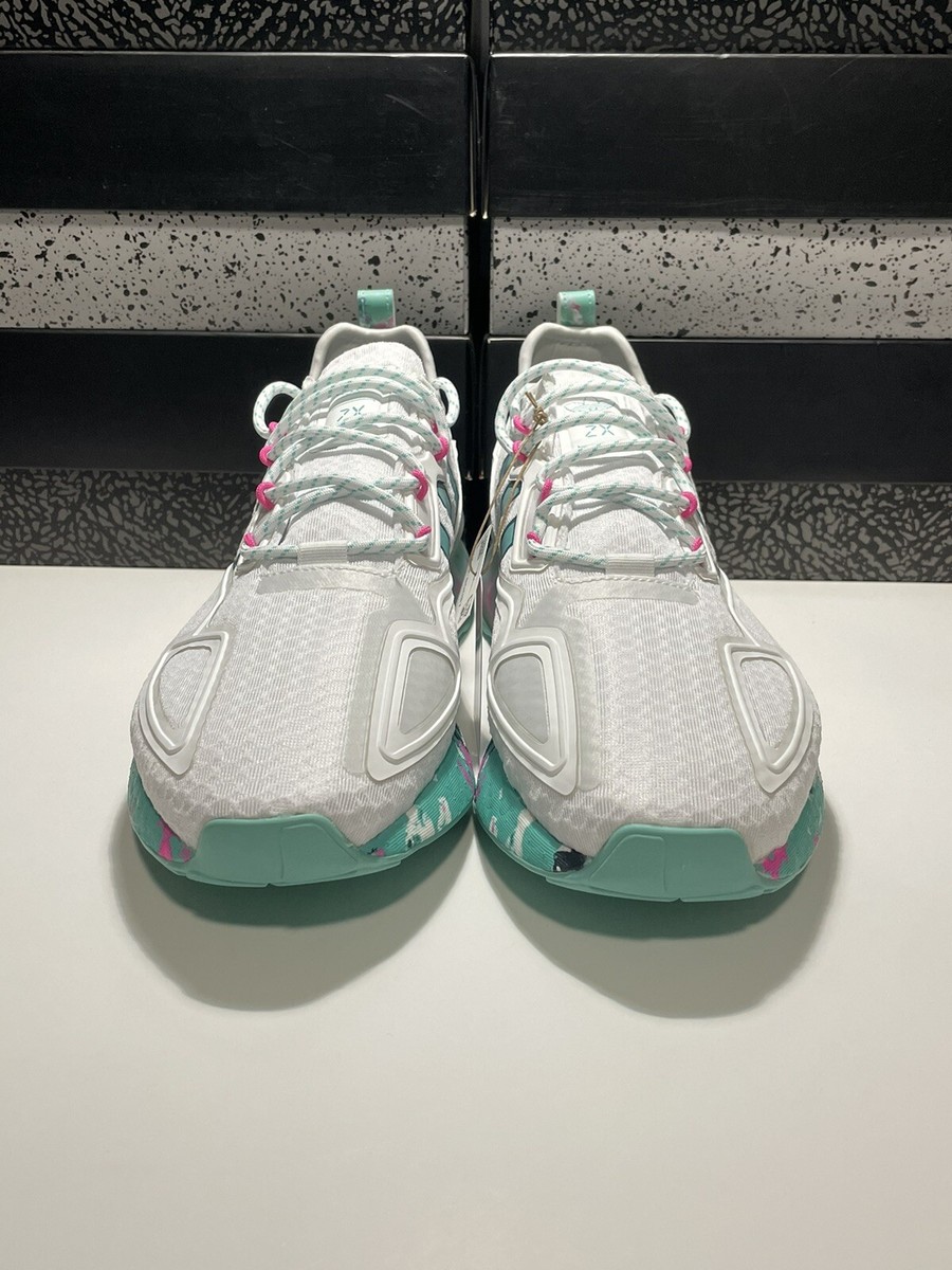 New Adidas Originals ZX 2K Boost “White Active Mint” GX5373 Men's