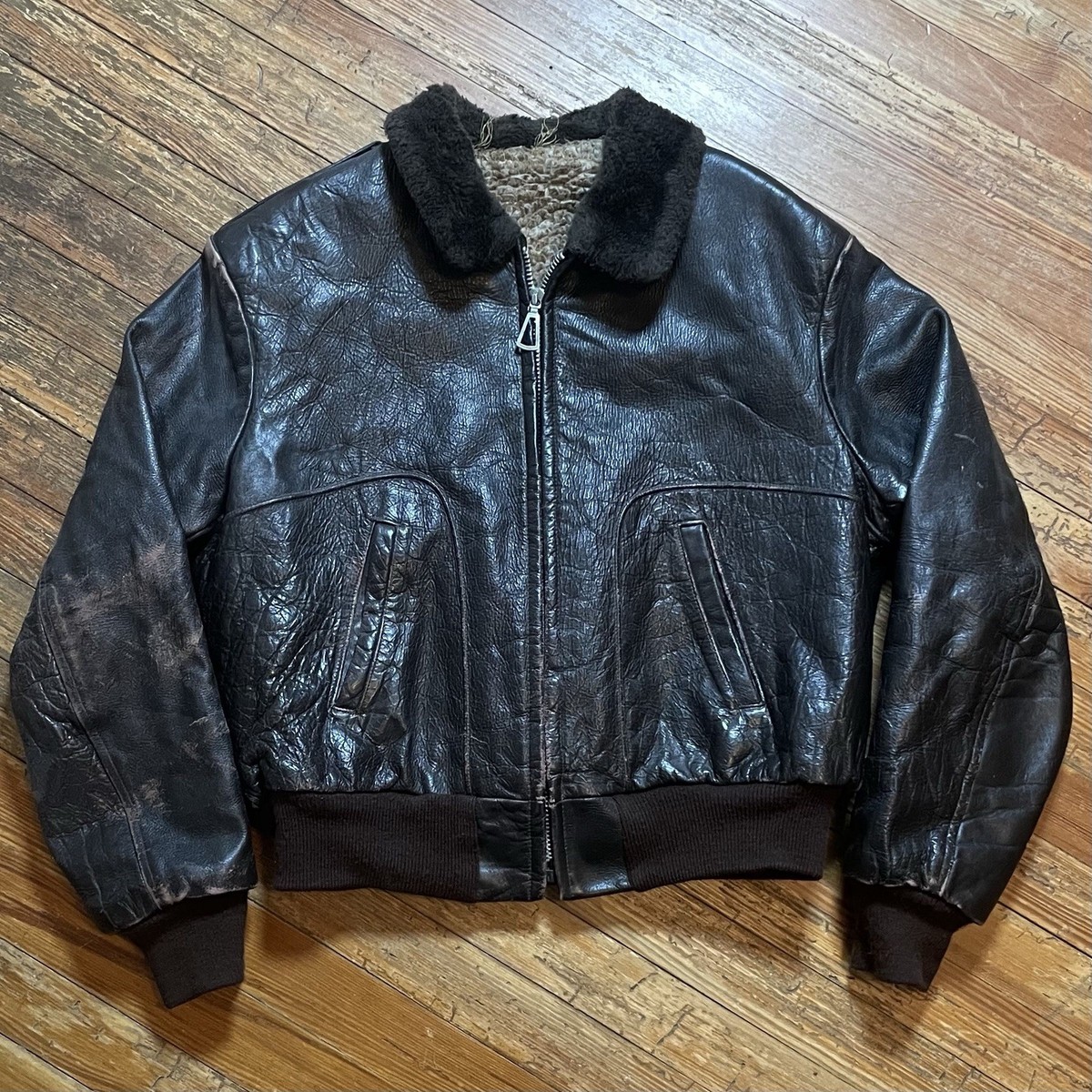 Vintage Christian Dior Leather Jacket Size 44 Bomber Motorcycle