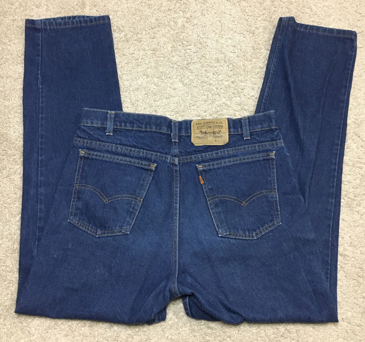 Vtg 80s Levi's 40509-0215 Orange Tab Dark Wash Straight Leg Jeans