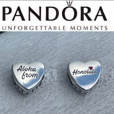 Rare Pandora Hawaii Exclusive Aloha From Honolulu Heart Charm | eBay