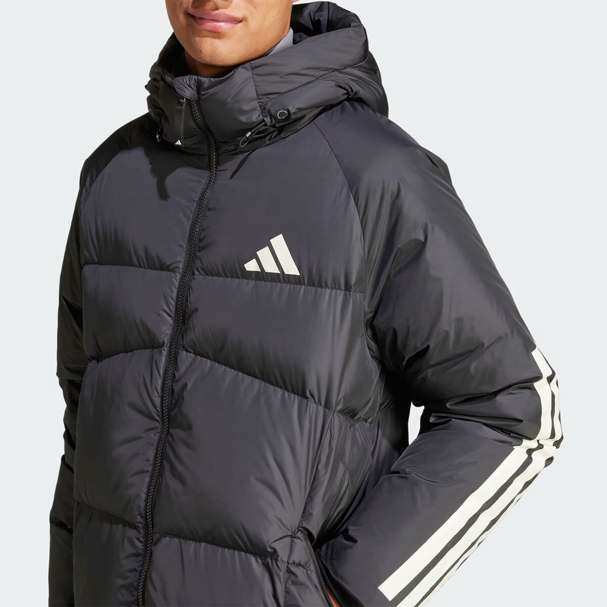 New Adidas Mens COLD RDY 3S LONG DOWN JACKET JG3840 BLACK S-3XL