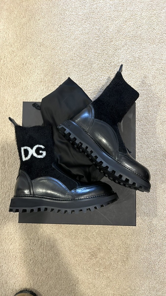 dolce & gabbana leather sock combat biker boots | eBay