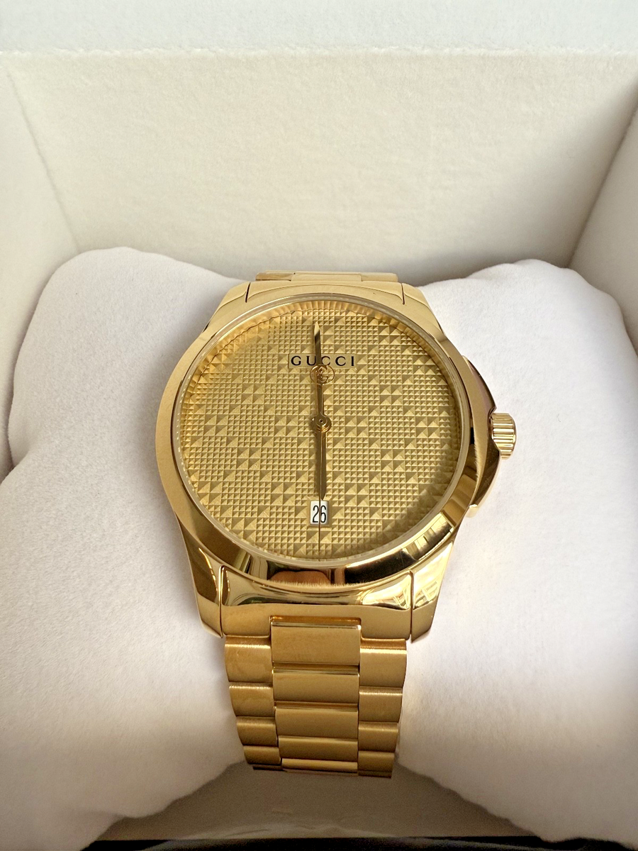 Gucci Men's G-Timeless Gold Tone Quartz Swiss Watch 38MM