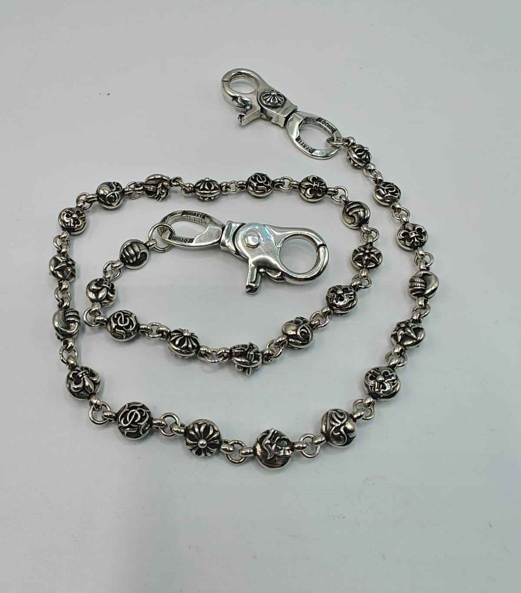 Chrome Hearts Cross Ball Wallet Chain Sterling Silver | eBay