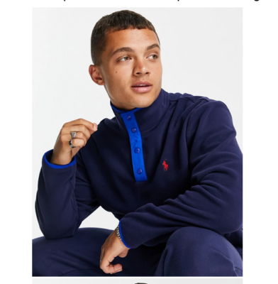 $125 Polo Ralph Lauren Men's 1/4 Snap Icon Logo Polar Fleece