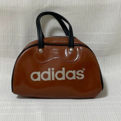 old adidas 80s mini hand bag y2k brown vintage rare size H11*W1