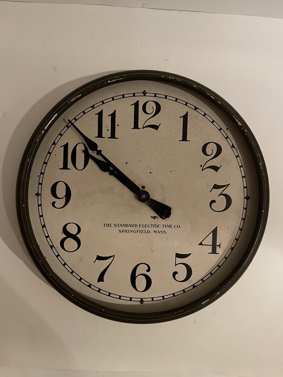 The Standard Electric Time Company Industrial Clock. Springfield