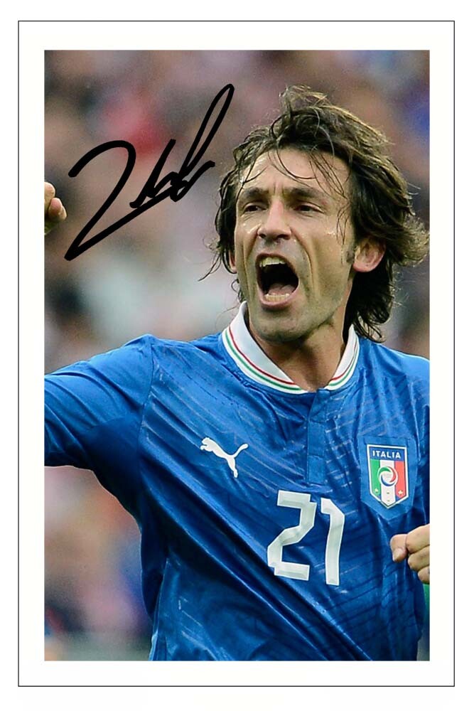 Andrea Pirlo 直筆サイン入り写真パネルBBM刻印 14/30 Andrea Pirlo