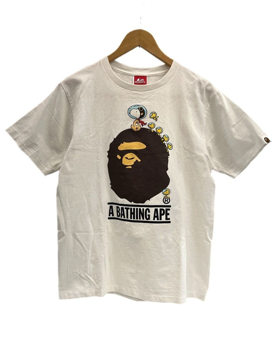 A Bathing Ape Peanuts Snoopy Collaboration T-Shirt White M Cotton