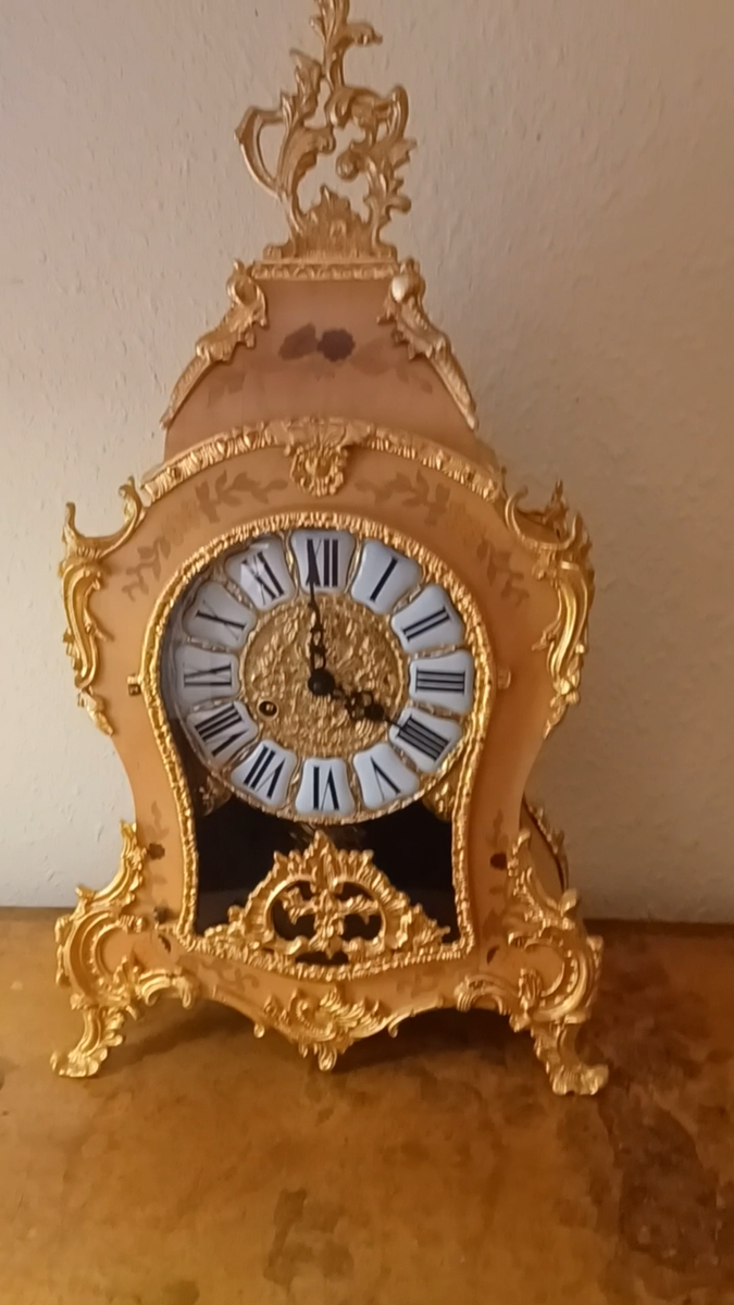 Vintage Franz Hermle/Le Ore Italian 8-Day Mantle Clock with Ting