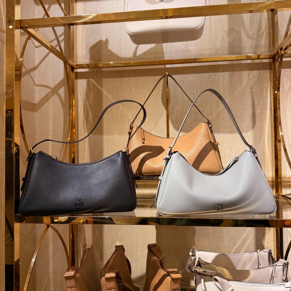 Tory Burch Thea Zip Top Shoulder Bag 171527 Pebbled Leather $550