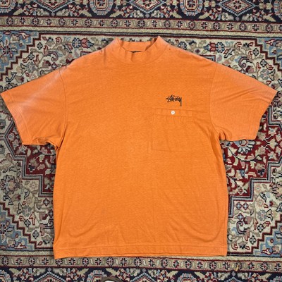 Vintage 80s Stussy Orange T Shirt Size Large Vtg Skate Surf | eBay