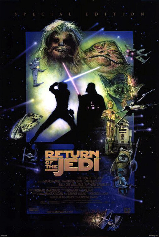 Return of the Jedi (1983) Movie Poster R. 1997, Reproduction, SS
