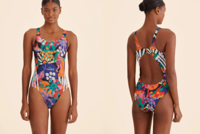 NEW 10 Adidas x Farm Rio Black Multicolor One Piece Racerback