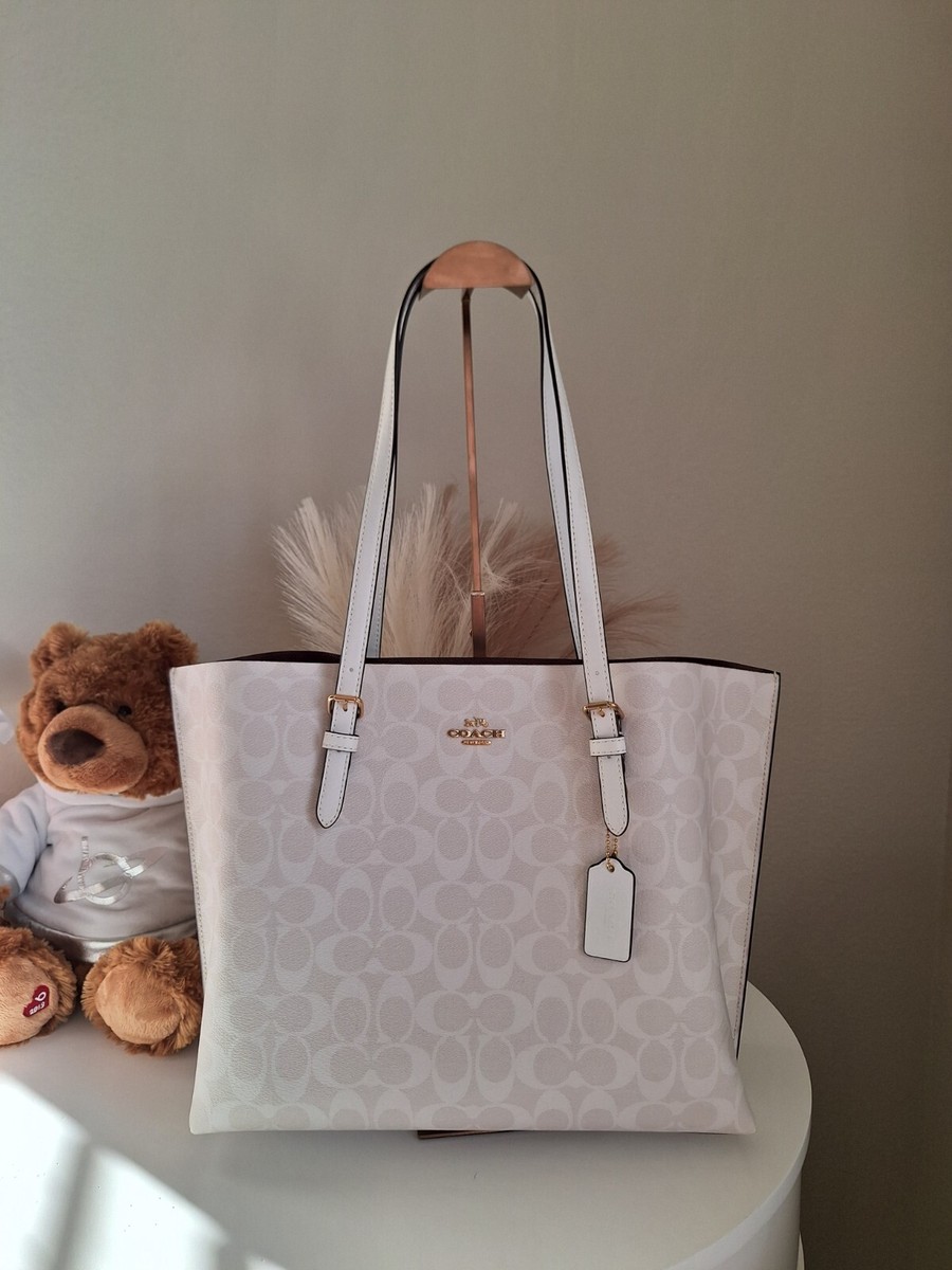 COACH 1665 Mollie Tote Bag In Signature Canvas & Leather CHALK