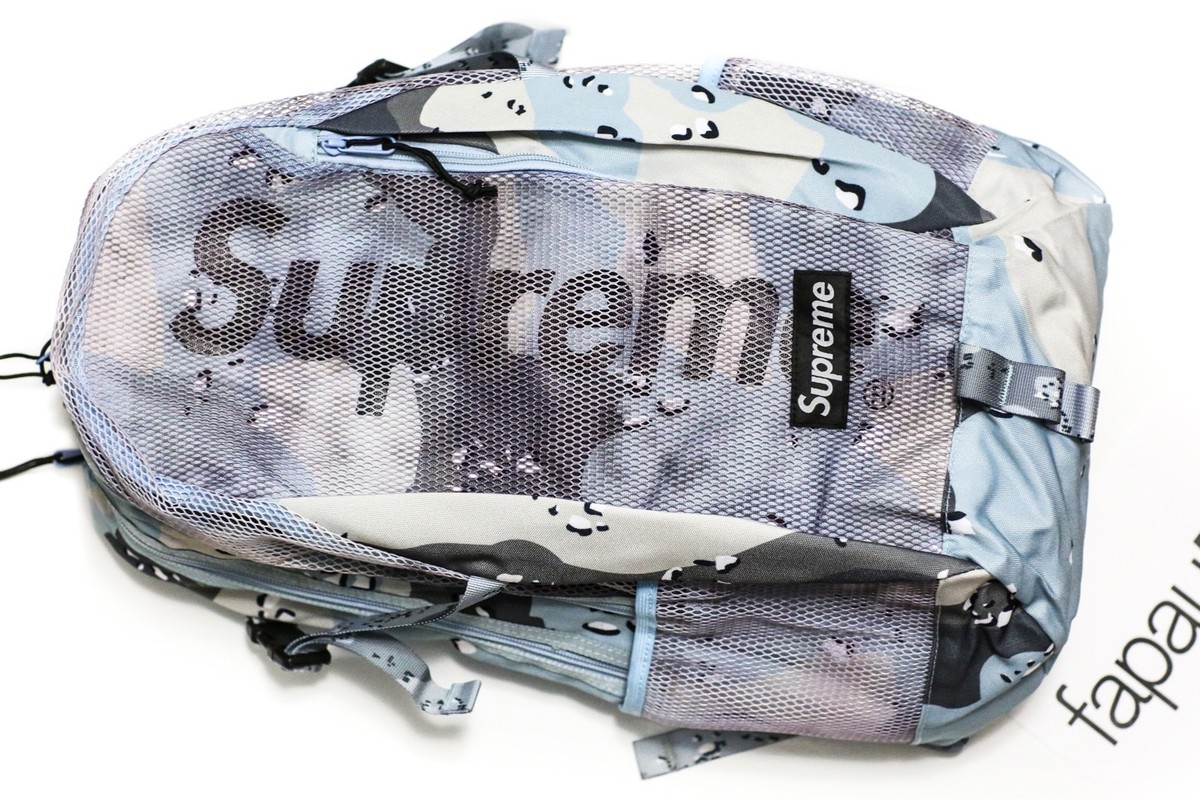 Supreme Cordura Chocolate Chip Blue Camo Mesh Backpack SS20 | eBay