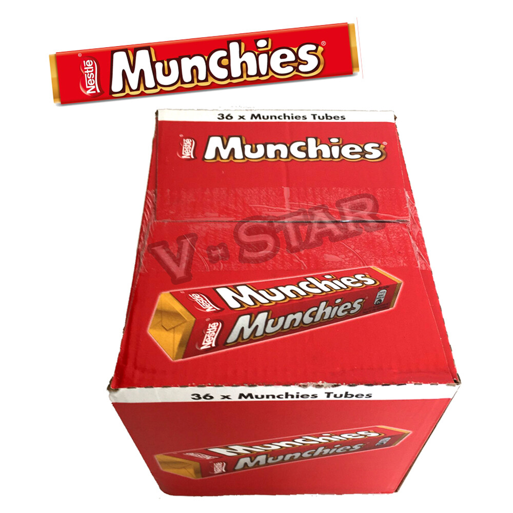 NESTLE MUNCHIES CHOCOLATE TUBES FULL BOX 36 x 52g Xmas Treat | eBay