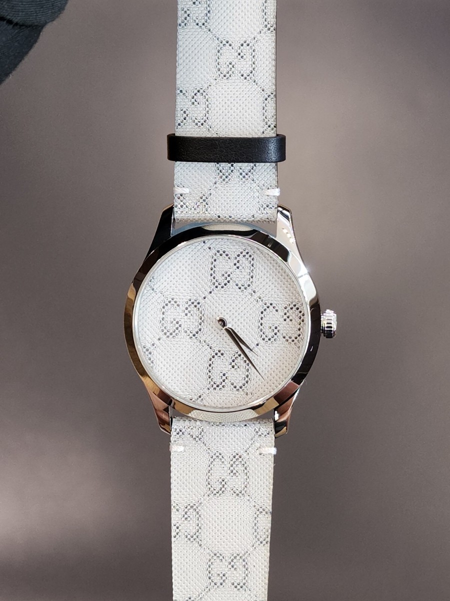 Gucci G-Timeless Steel GG Motif Hologram Dial Quartz Unisex Watch