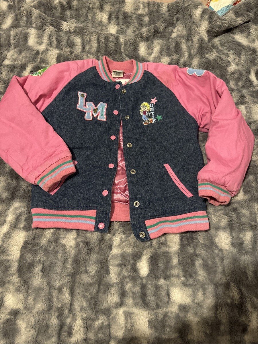 Disney Vintage Lizzie McGuire Embroidered Pink Denim Varsity