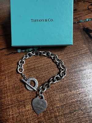 Great Tiffany & Co Sterling Silver Return to Toggle Heart Tag Rolo