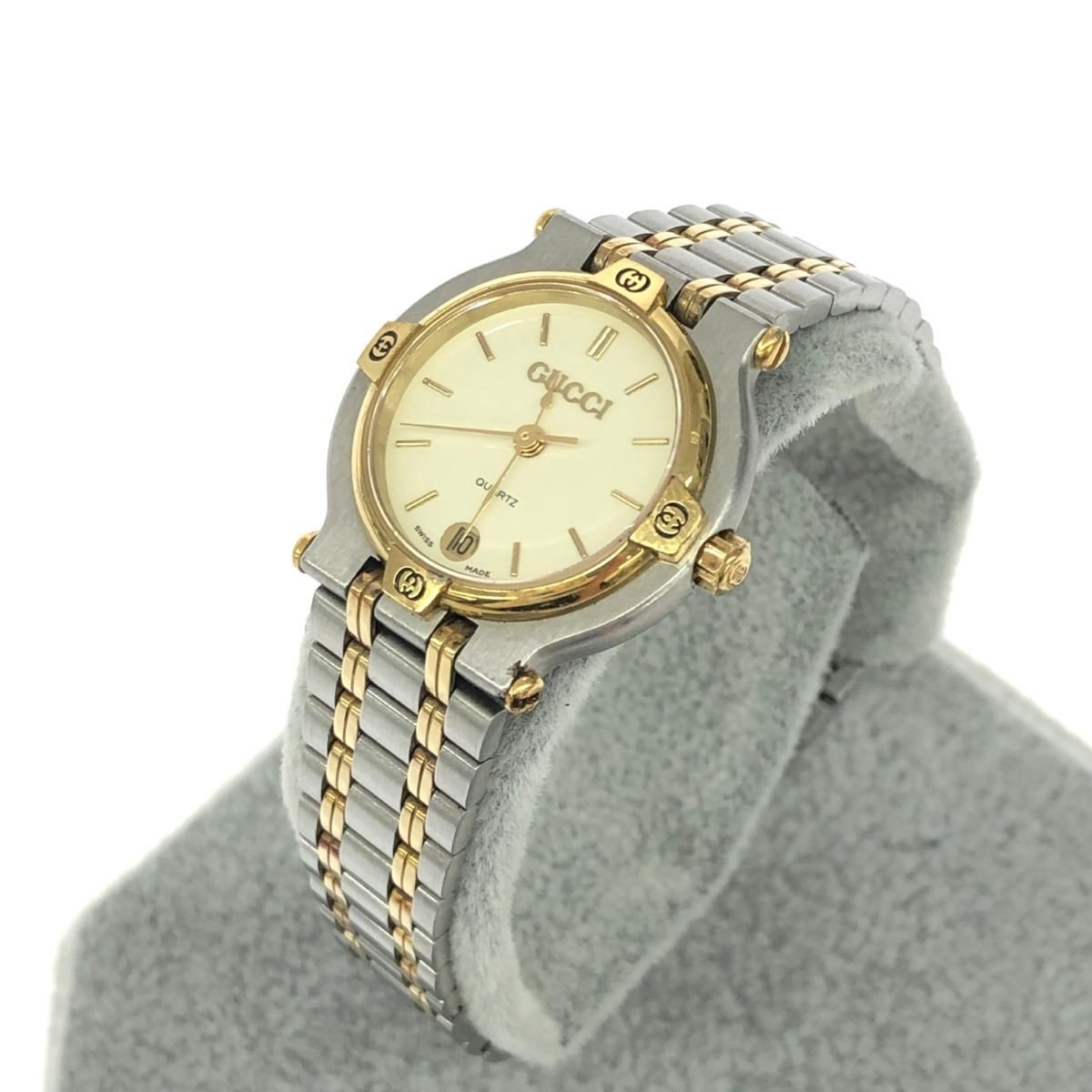 Gucci 9000L White Dial Date Women's Quartz Watch JAPAN 25mm