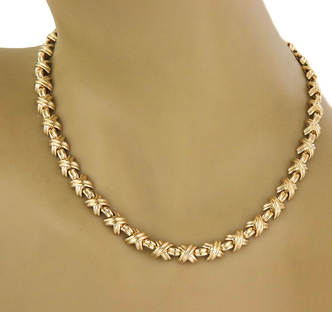 Tiffany & Co. Signature X Necklace in 18k Yellow Gold Collar Style