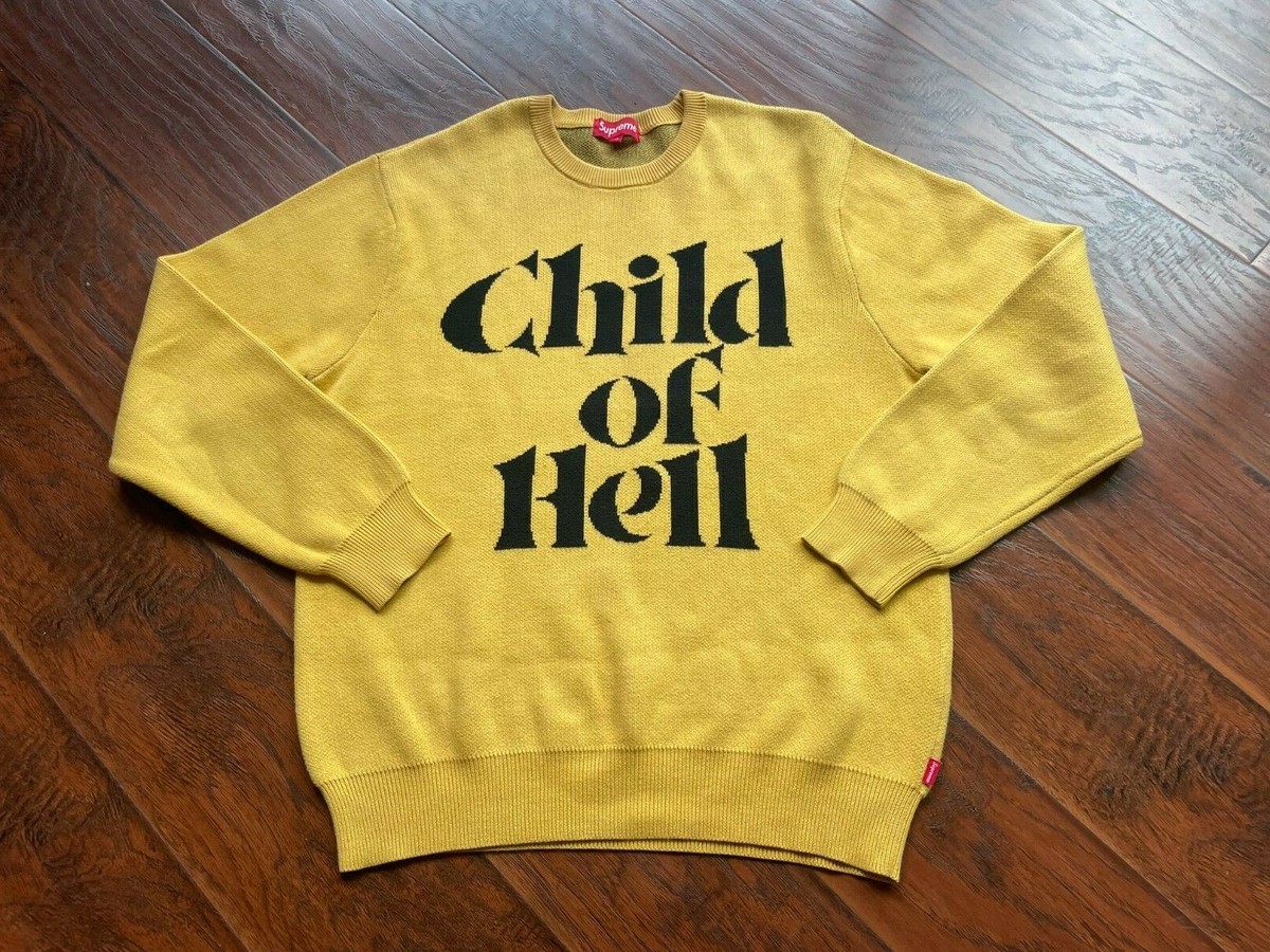 Supreme Child of Hell Sweater 2015 Medium Yellow Box Logo Vintage