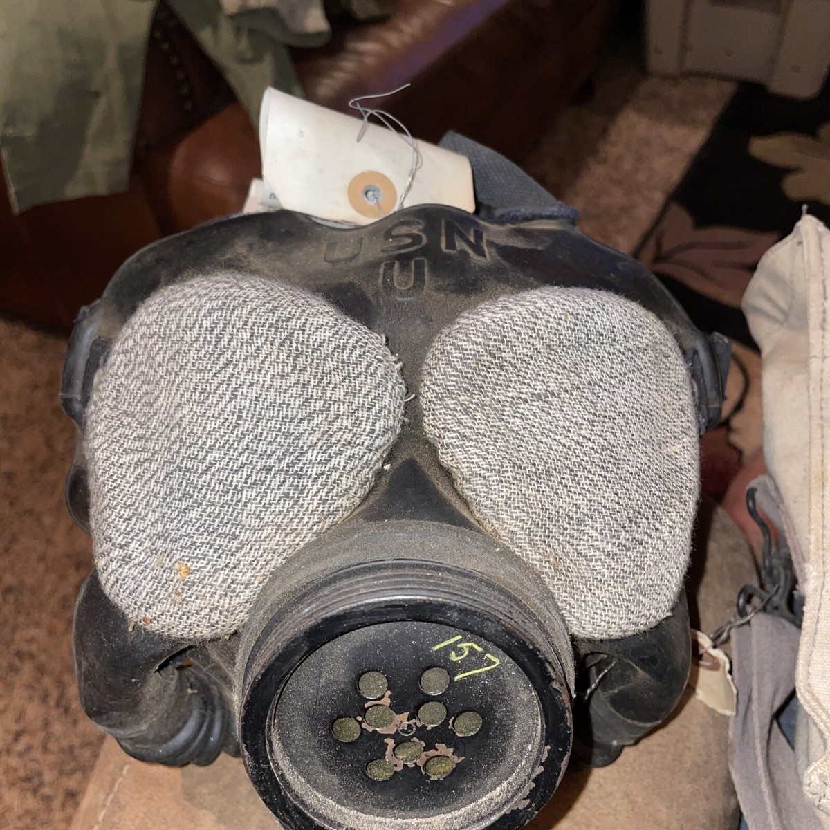 WWII l WW2 U.S. Navy MARK IV Optical Gas Mask 1943 w/Filter