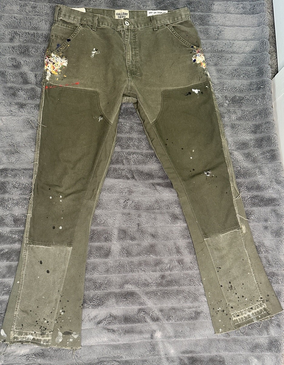 Gallery Dept. Painted La Flare Carpenter Pants “Olive Green” | eBay