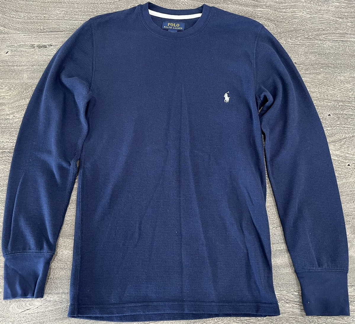 Polo Ralph Lauren Mens Waffle Knit Thermal Long Sleeve Navy Small