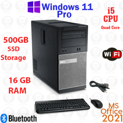 Window 11 Dell OptiPlex 500GB SSD Core i5 DVD 16GB RAM WiFi