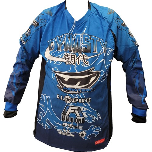 Vintage 90s XL DYE C5 PAINTBALL Core Division Jersey Shirt Blue