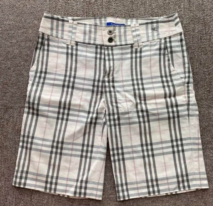 Burberry Blue label Nova check shorts pants color white Men's Size