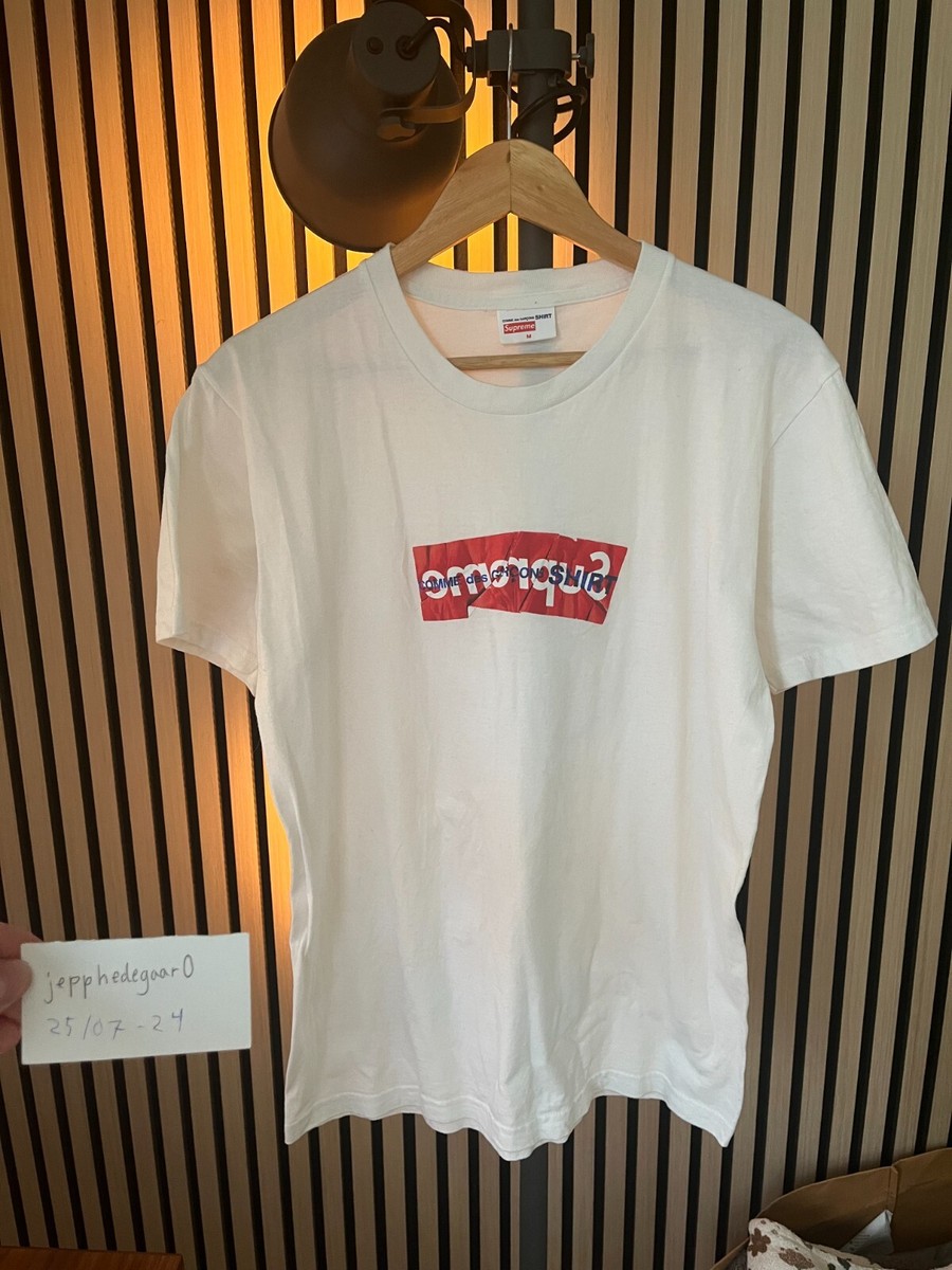 Supreme x Comme Des Garcons CDG Shirt Box Logo Tee White SS17 Size