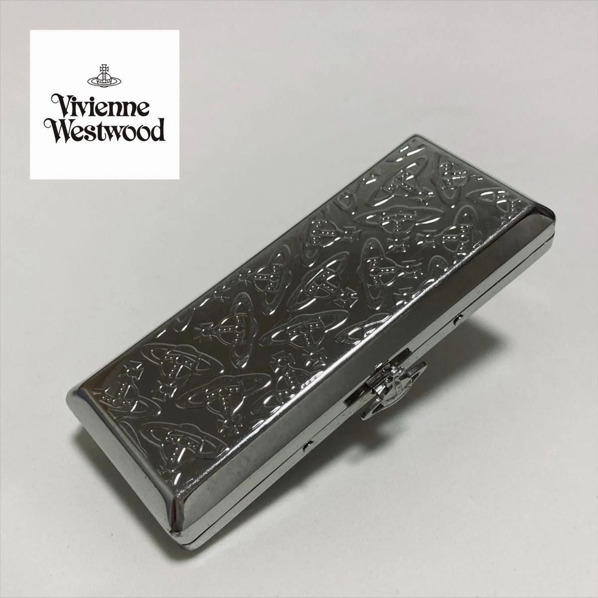 BY-VIVIENNE Westwood Orb Cigarette Case Silver Metal Brand New