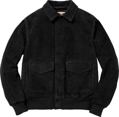 🔥 Supreme® x Schott® NYC Suede A-2 Flight Bomber Jacket - Black