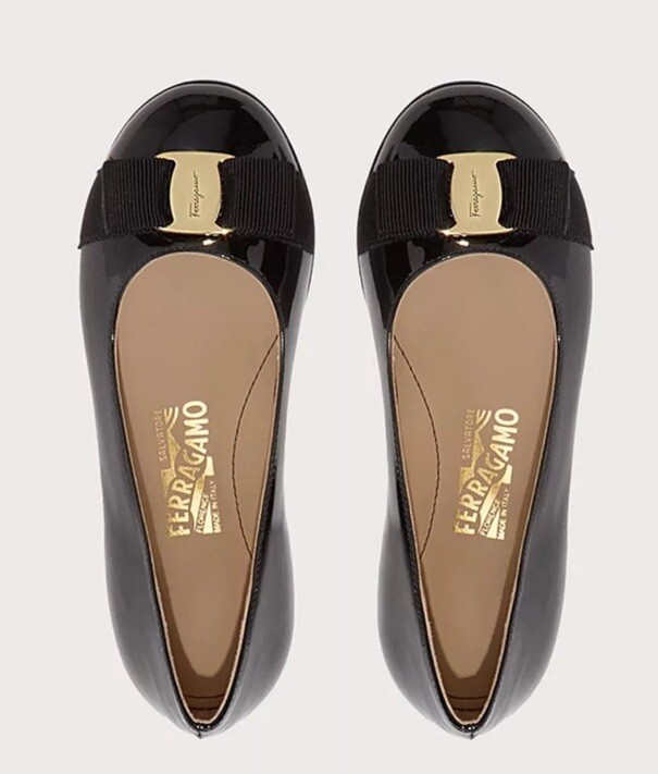 Salvatore Ferragamo Baby Girl mini Varina Kids Shoes Ballet Black