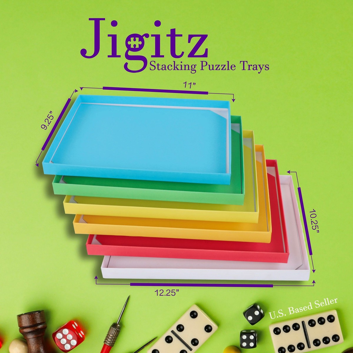 Jigitz Puzzle Sorter Trays - 7 Puzzle Tray Organizer Boxes for