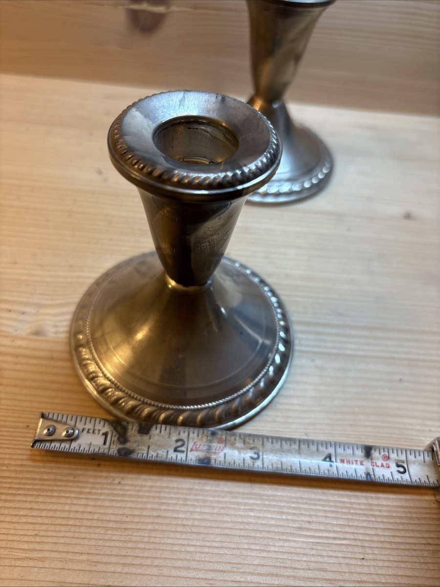 Sterling Silver Candlestick Pair Duchin Creation Weighted Candle