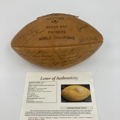 1962 Green Bay Packers NFL Champs Team Signed Football JSA COA | eBay