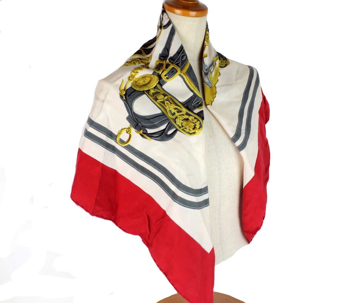 HERMES Brides De Gala Silk Scarf Red Multicolor Women's