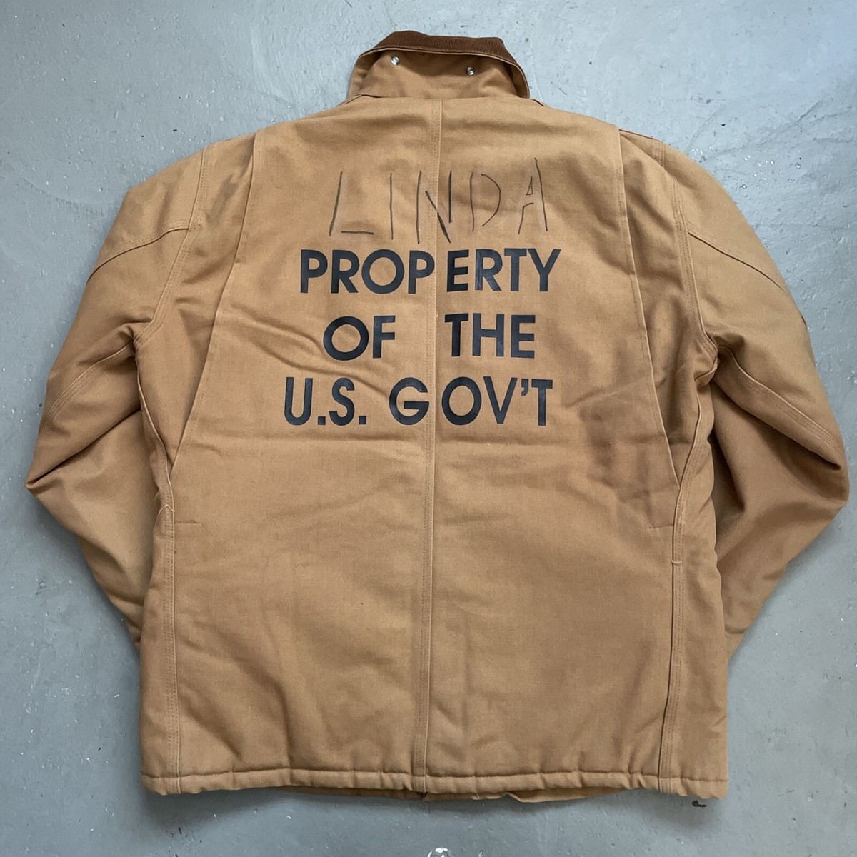 Vintage Carhartt JQ186 Canvas Prison Jail Style Work Jacket