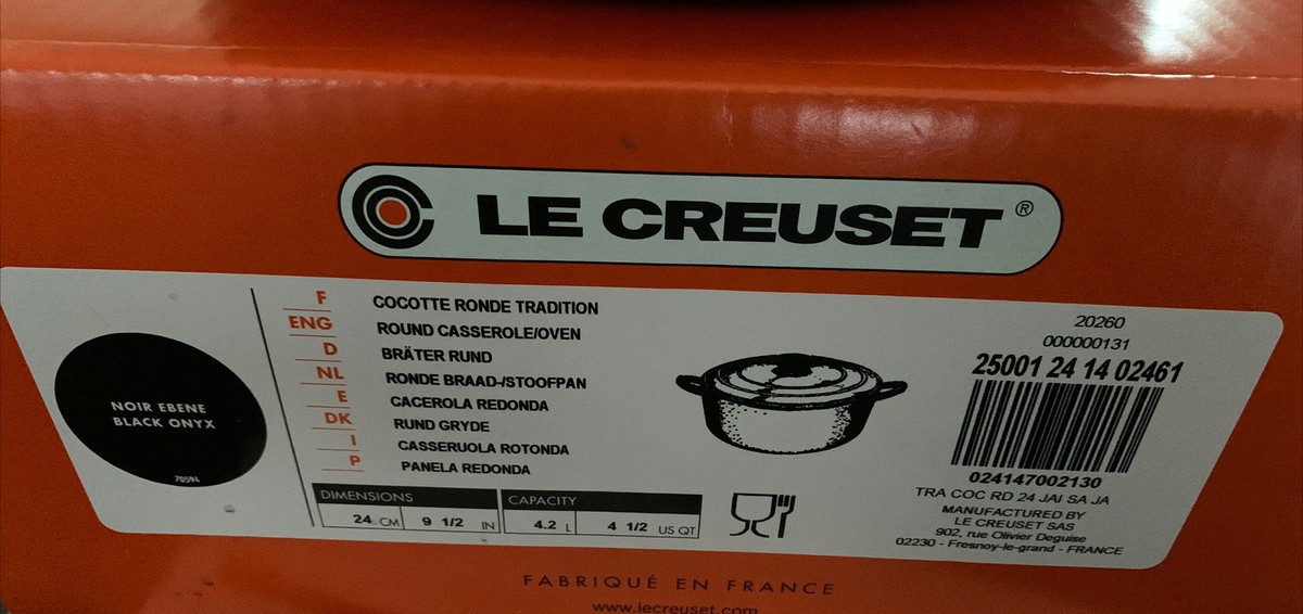 Le Creuset 24cm Round Casserole Black Onyx (New) | eBay