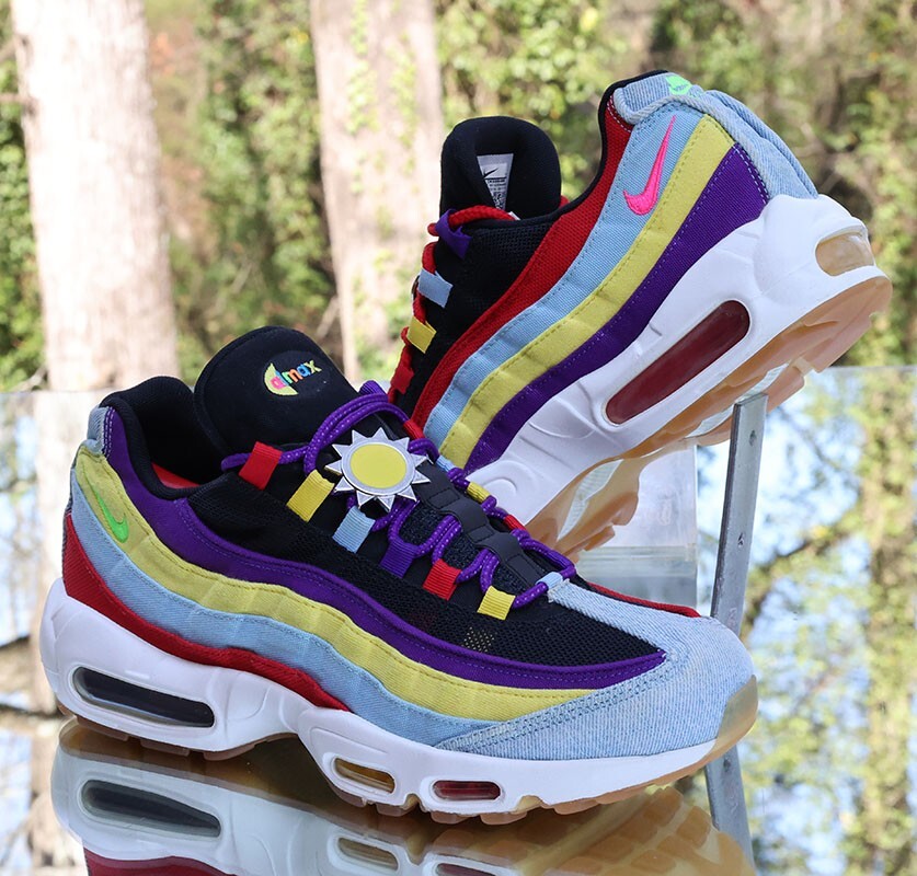 Nike Air Max 95 Multicolor Denim Men's Size 10.5 Psychic Blue