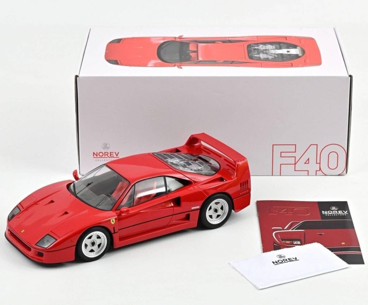 FERRARI F40 ROSSO CORSO RED 1:12 SCALE SEALED RESIN by NOREV BRAND