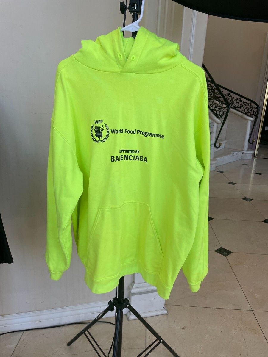 BALENCIAGA World Food Programme Hoodie Fluorescent Neon Yellow