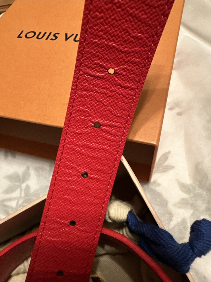 LOUIS VUITTON LV Belt Monogram Brown/Red 90/36 | eBay