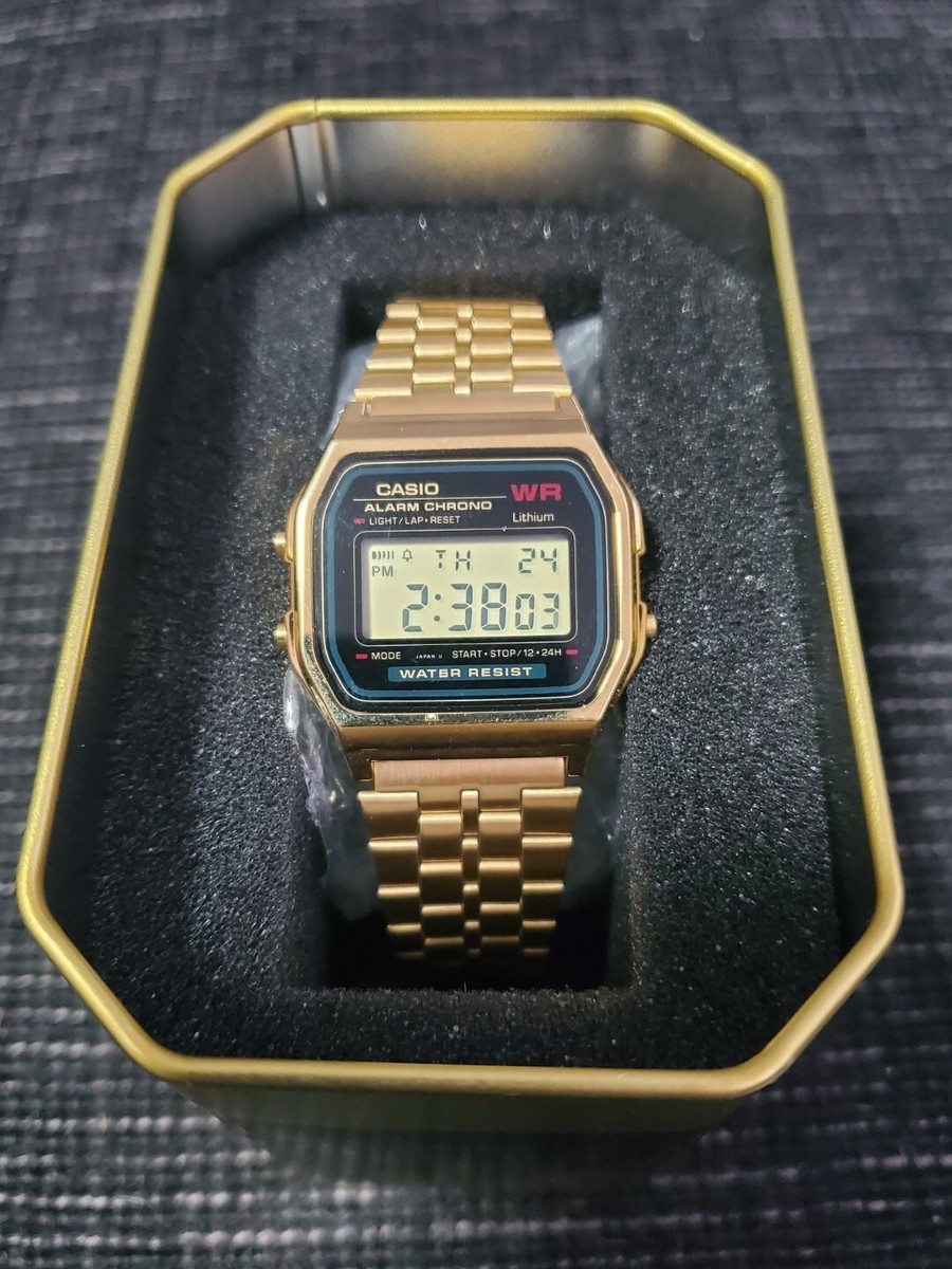 Casio vtg collection watch A159WGE (593) JAPAN DH Gold Tone LCD